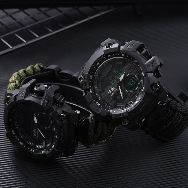 LED Military Watch with compass 30M Waterproof men's Sports Watch Men Sport Watch Shock Sport Watches Electronic Wristwatches - Brite