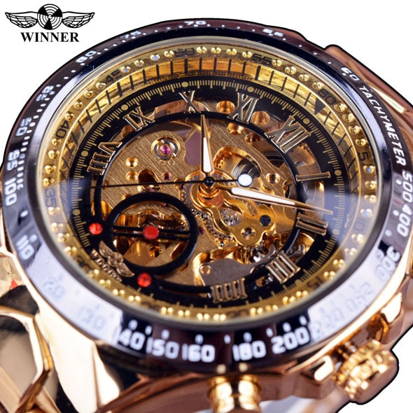 Mechanical Sport Design Golden Men's Watches - Brite