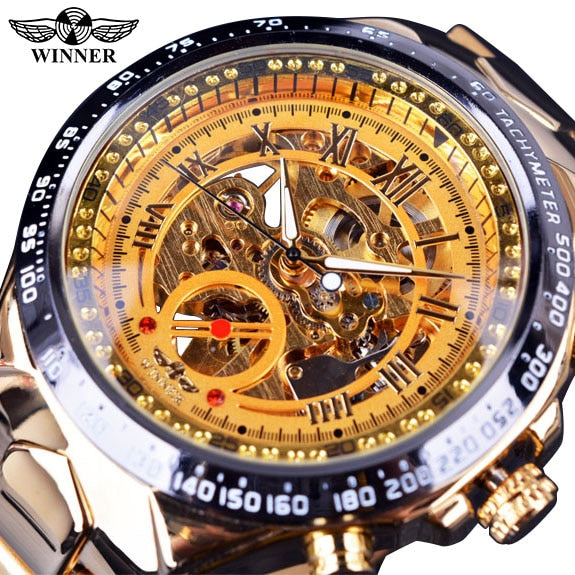 Mechanical Sport Design Golden Men's Watches - Brite