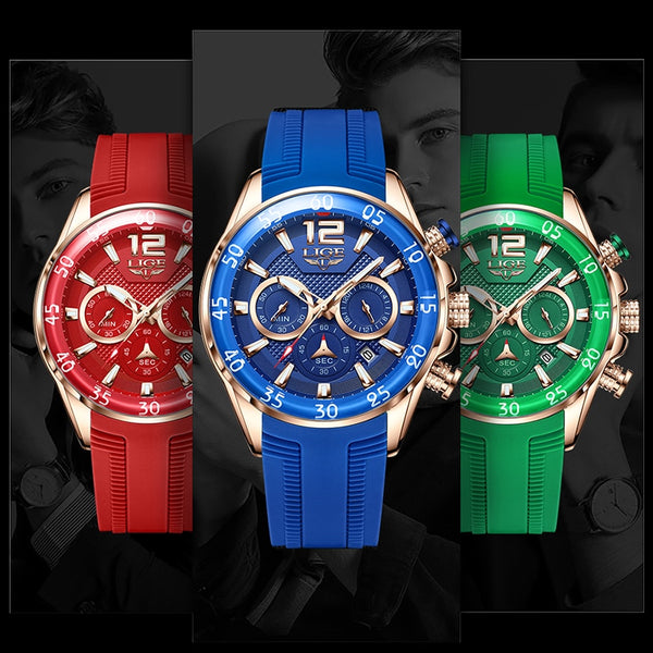 NEW LIGE Classic Silicone Watch Collection - Brite