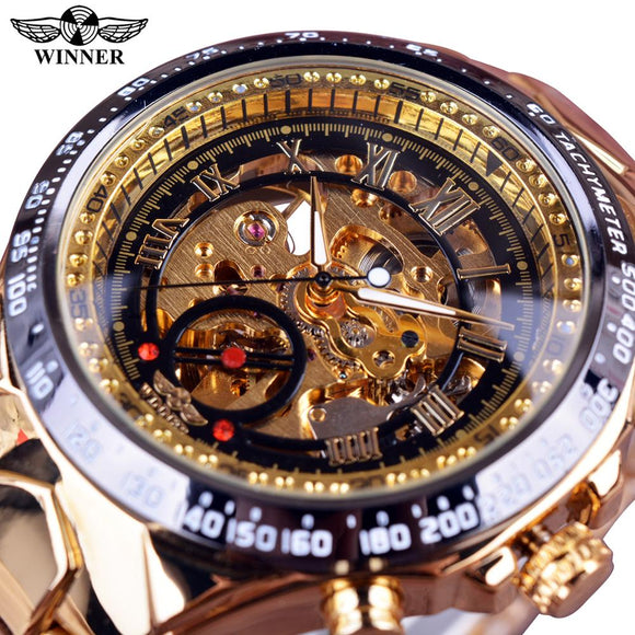 Mechanical Sport Design Golden Men's Watches - Brite