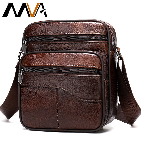 MVA Men Genuine Leather  Messenger Bag - Brite