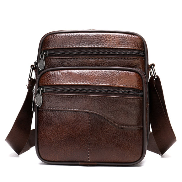 MVA Men Genuine Leather  Messenger Bag - Brite