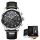 LIGE Men Watches 2022 New Fashion Leather Waterproof  Luxury +box - Brite