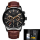 LIGE Men Watches 2022 New Fashion Leather Waterproof  Luxury +box - Brite